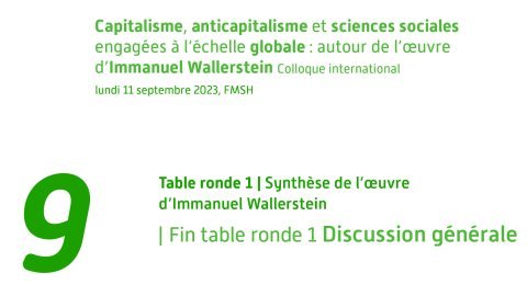 Video still: Table ronde 1 — Synthèse de l’œuvre d’Immanuel Wallerstein